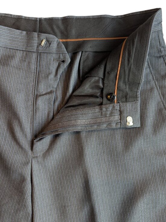 Jos A Bank Slim Fit Suit Gray Pinstripe 100% Wool | 40L Jacket & 34L Pant - Picture 9 of 10